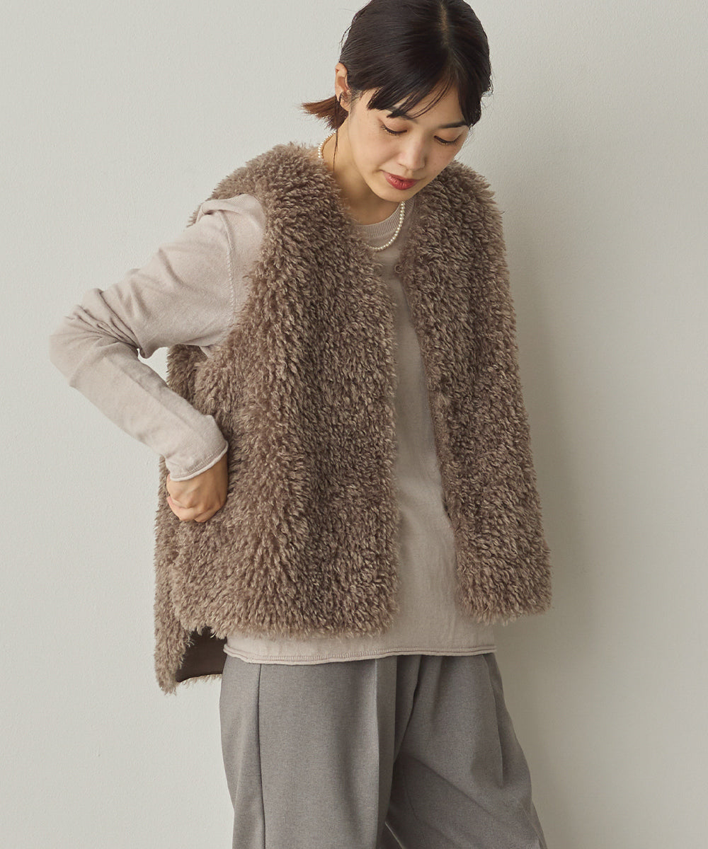 ❤️Nf.26 レアなリバーシブル リアルファー プードルファー