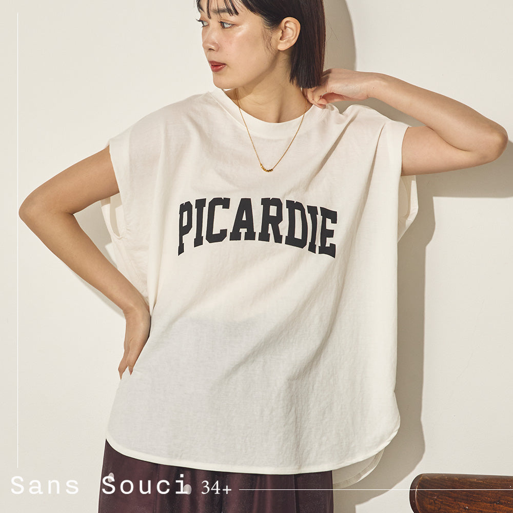 接触冷感ラウンドヘム プリントプルオーバー[21065-6136] – Sans Souci