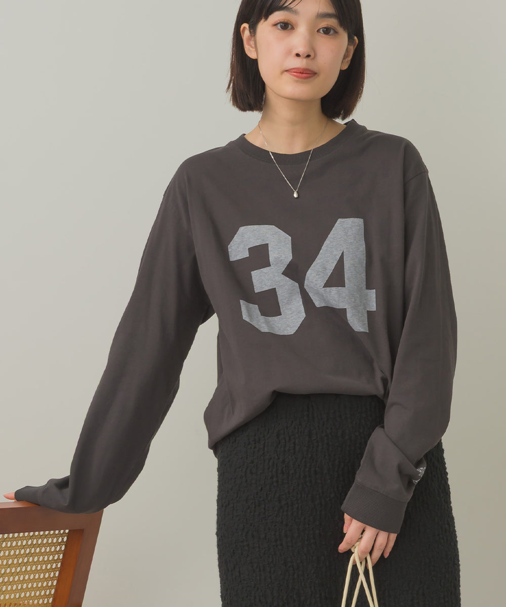 バイオポリウォッシュプリントTシャツ長袖[1000-6226]