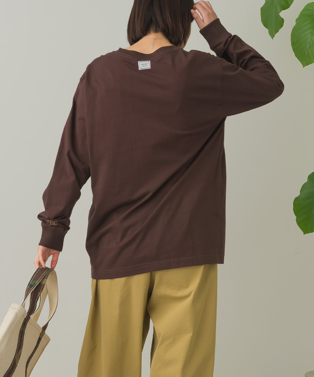 バイオポリウォッシュプリントTシャツ長袖[1000-6226]