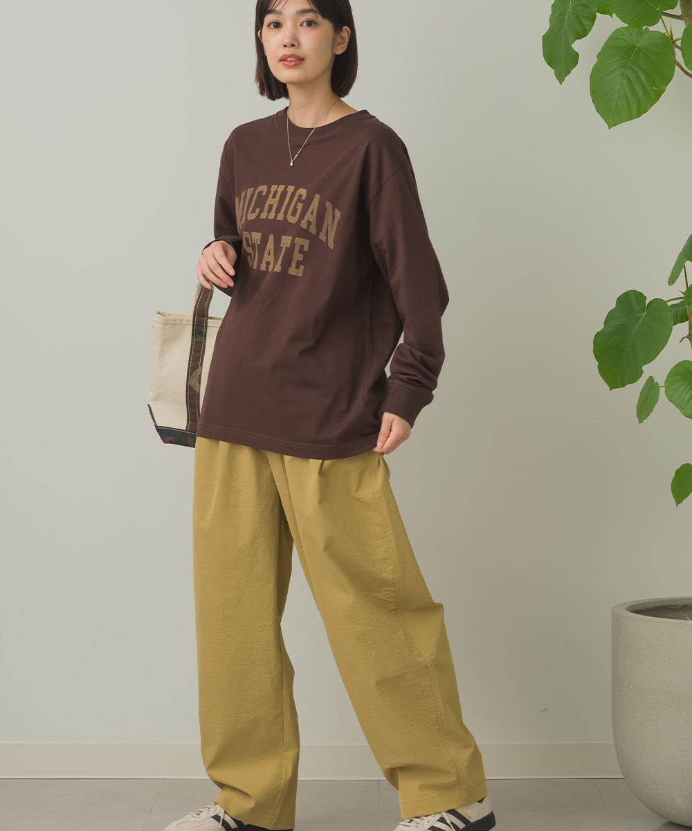 バイオポリウォッシュプリントTシャツ長袖[1000-6226]