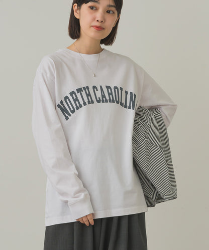 バイオポリウォッシュプリントTシャツ長袖[1000-6226]