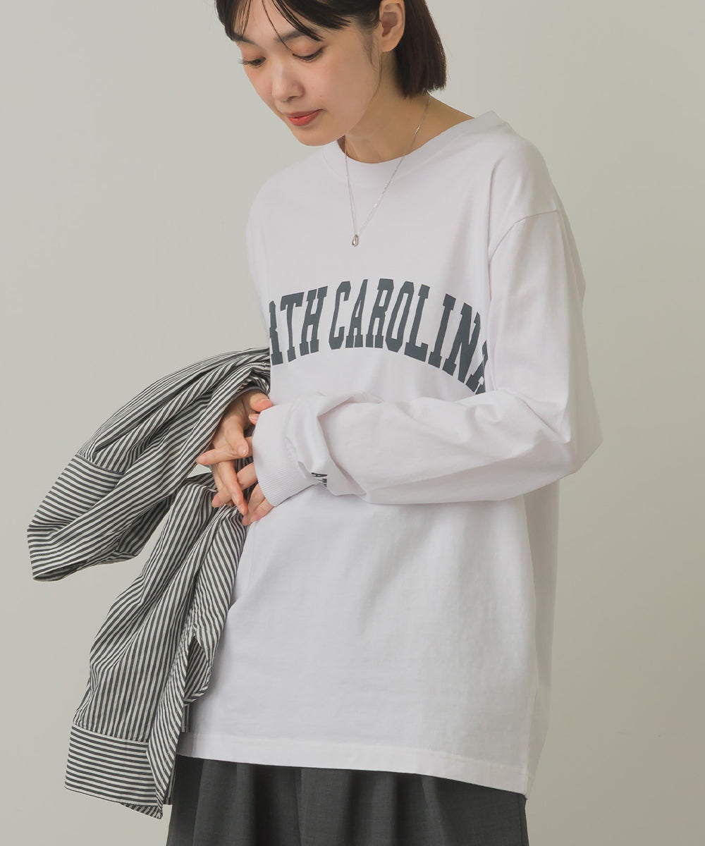 バイオポリウォッシュプリントTシャツ長袖[1000-6226]