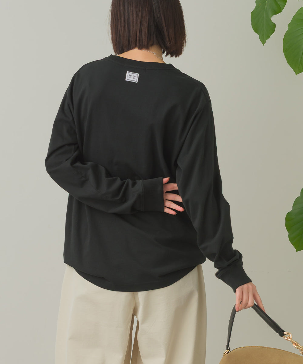 バイオポリウォッシュプリントTシャツ長袖[1000-6226]