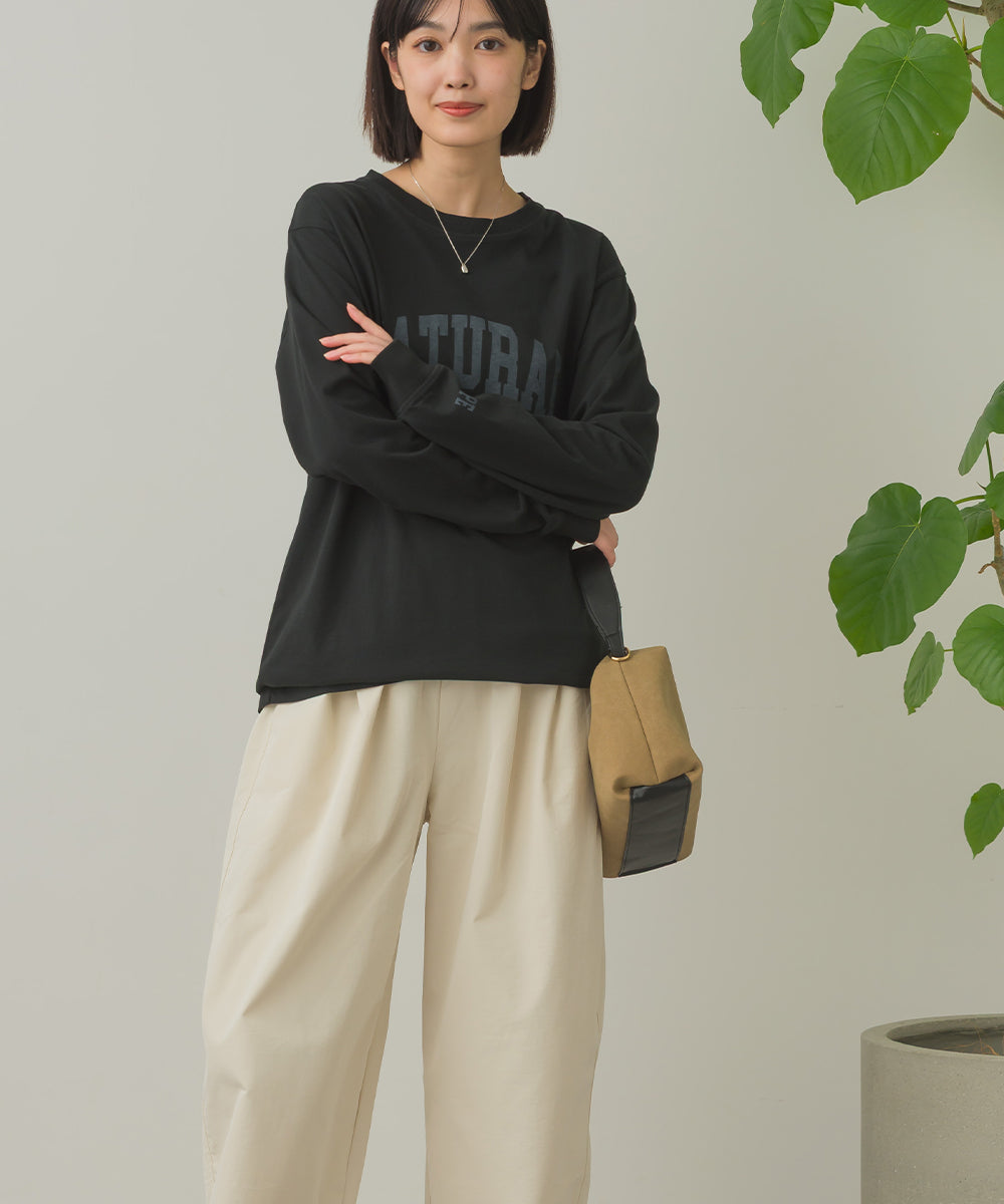 バイオポリウォッシュプリントTシャツ長袖[1000-6226]