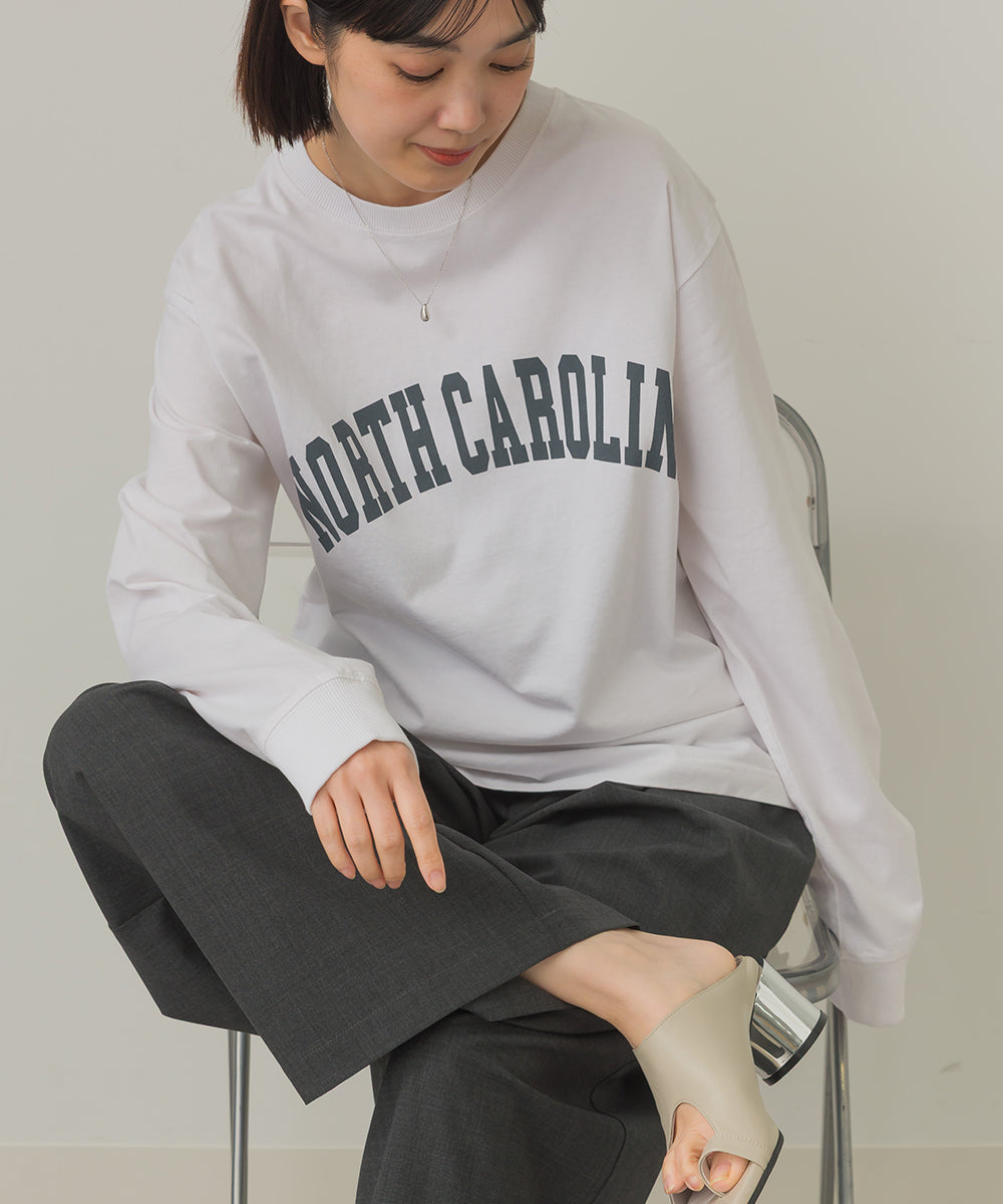 バイオポリウォッシュプリントTシャツ長袖[1000-6226]