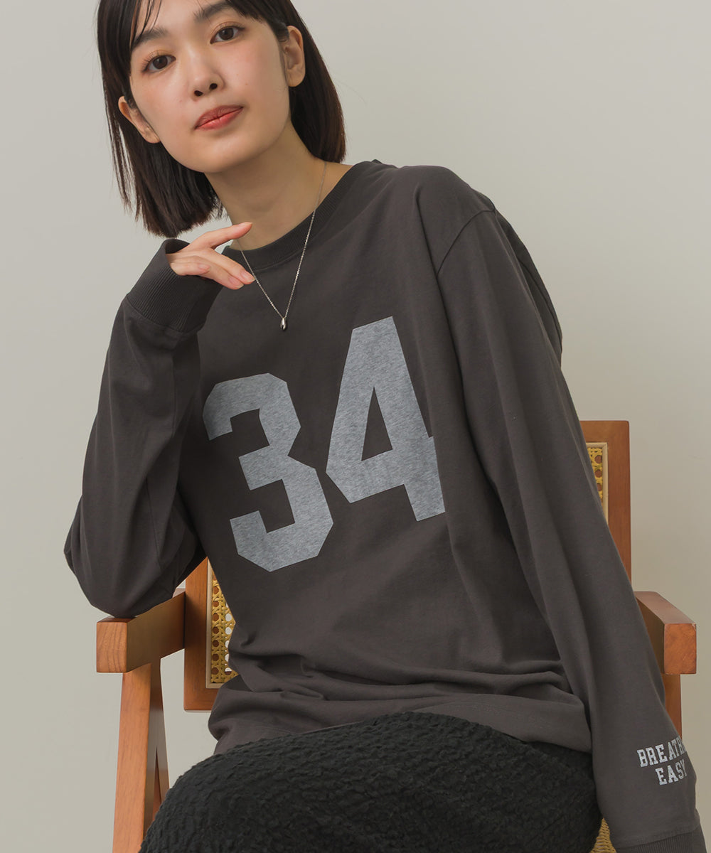 バイオポリウォッシュプリントTシャツ長袖[1000-6226]