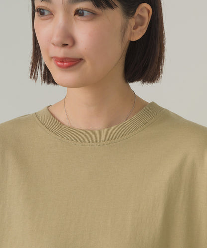 バイオポリウォッシュ袖ボリュームヘムギャザーTシャツ[1001-6226]