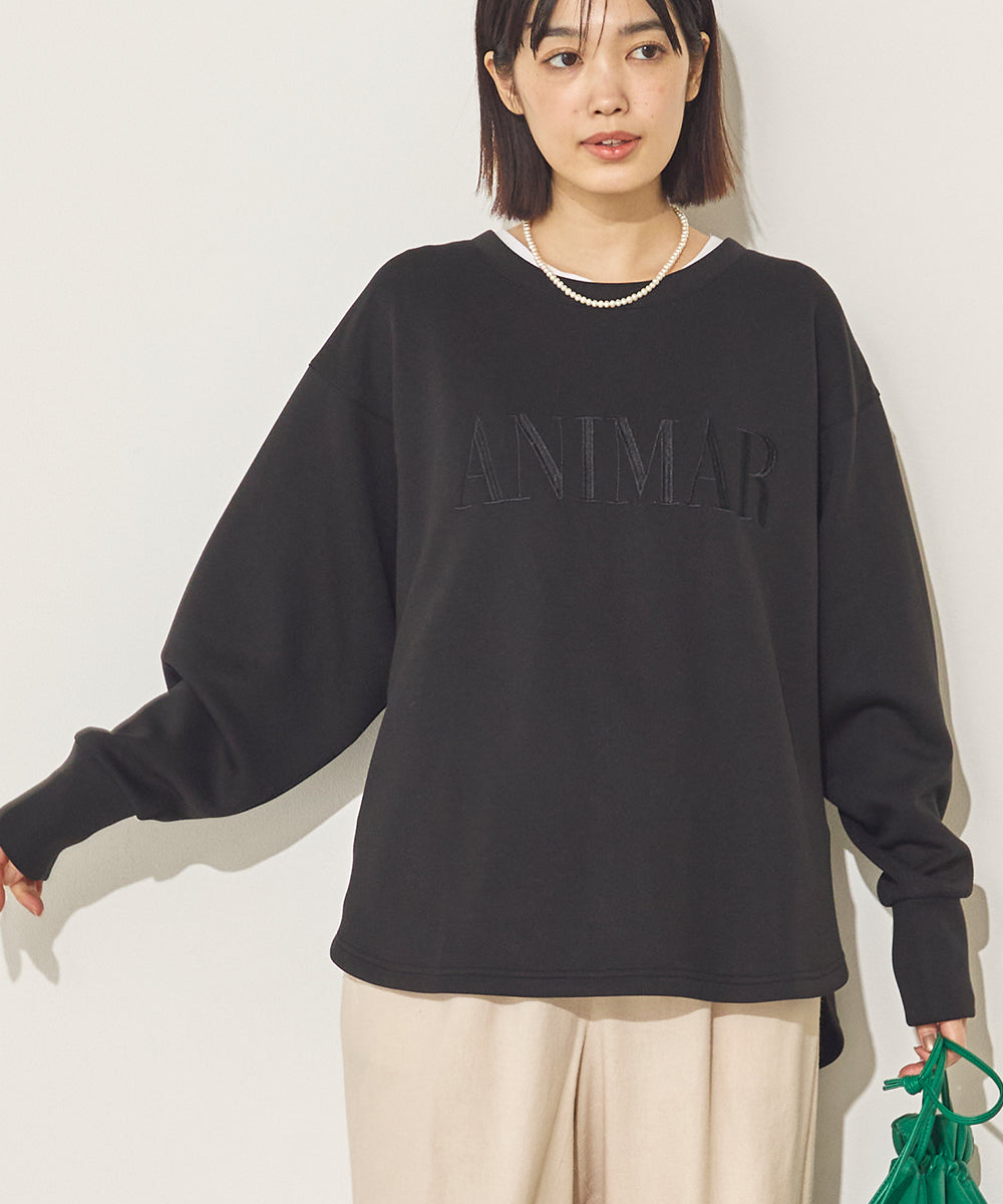 ソフトダンボールニット刺繍ロゴプルオーバー[11040-6136]
