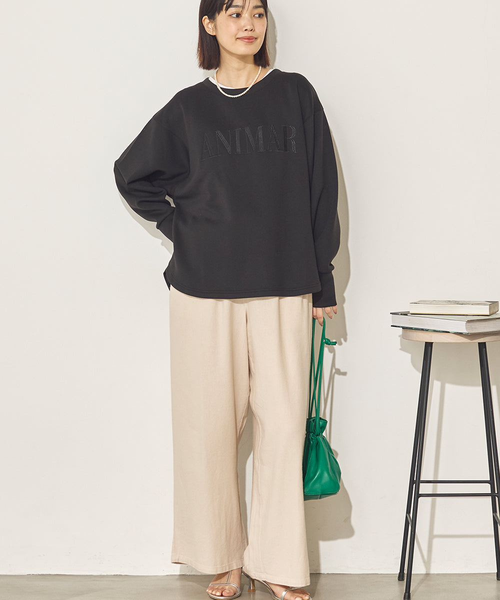 ソフトダンボールニット刺繍ロゴプルオーバー[11040-6136]