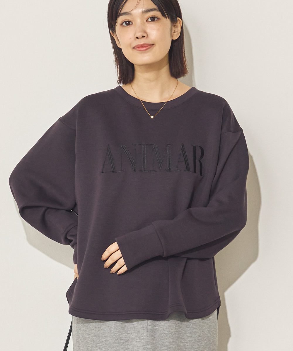 ソフトダンボールニット刺繍ロゴプルオーバー[11040-6136]