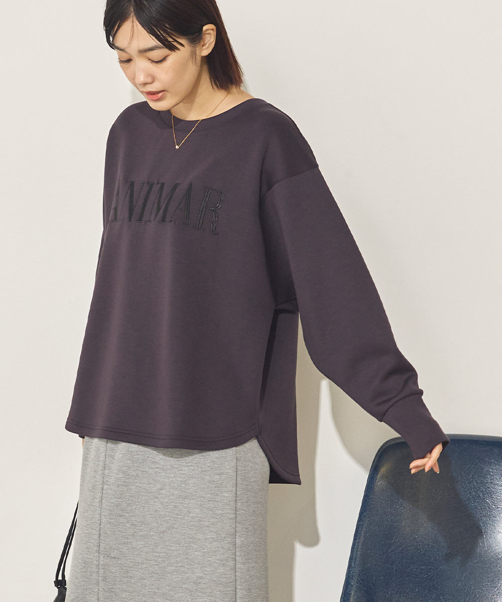 ソフトダンボールニット刺繍ロゴプルオーバー[11040-6136]