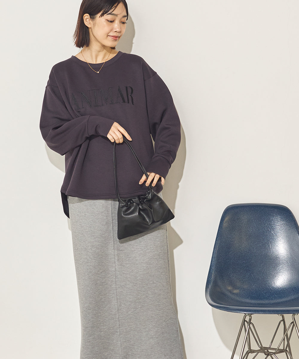 ソフトダンボールニット刺繍ロゴプルオーバー[11040-6136]