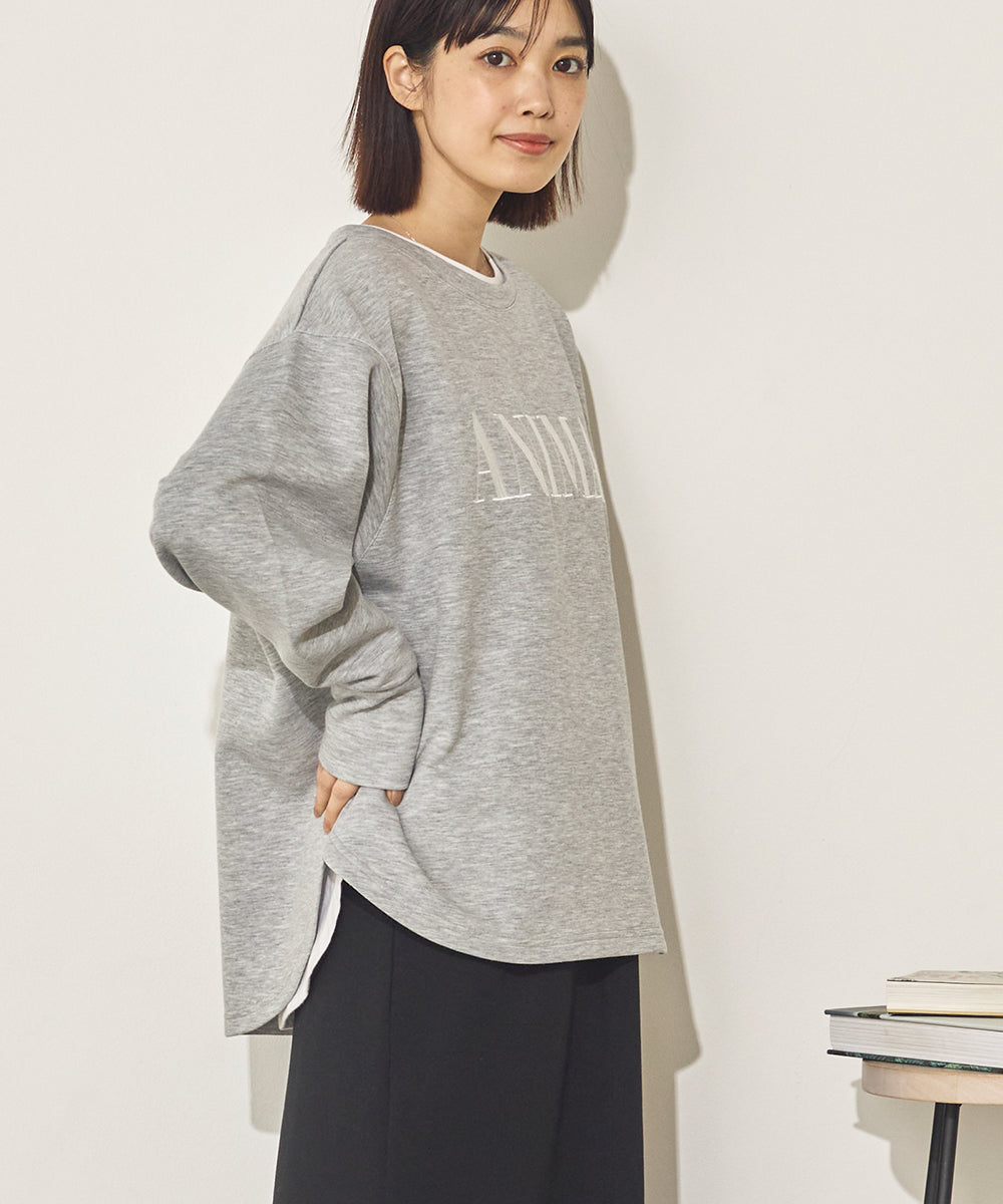 ソフトダンボールニット刺繍ロゴプルオーバー[11040-6136]