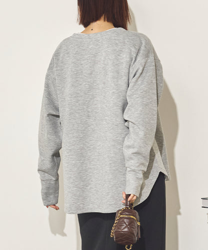 ソフトダンボールニット刺繍ロゴプルオーバー[11040-6136]