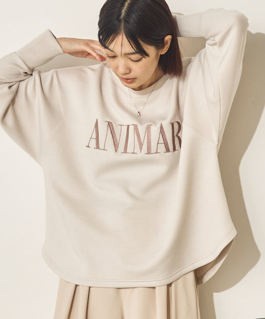 ソフトダンボールニット刺繍ロゴプルオーバー[11040-6136]