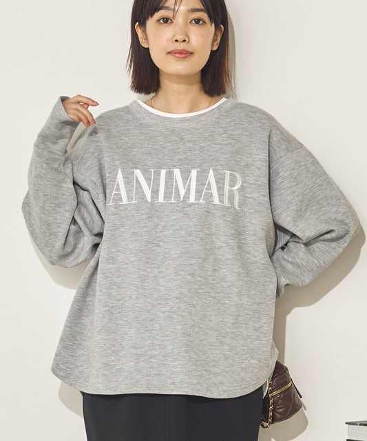 ソフトダンボールニット刺繍ロゴプルオーバー[11040-6136]