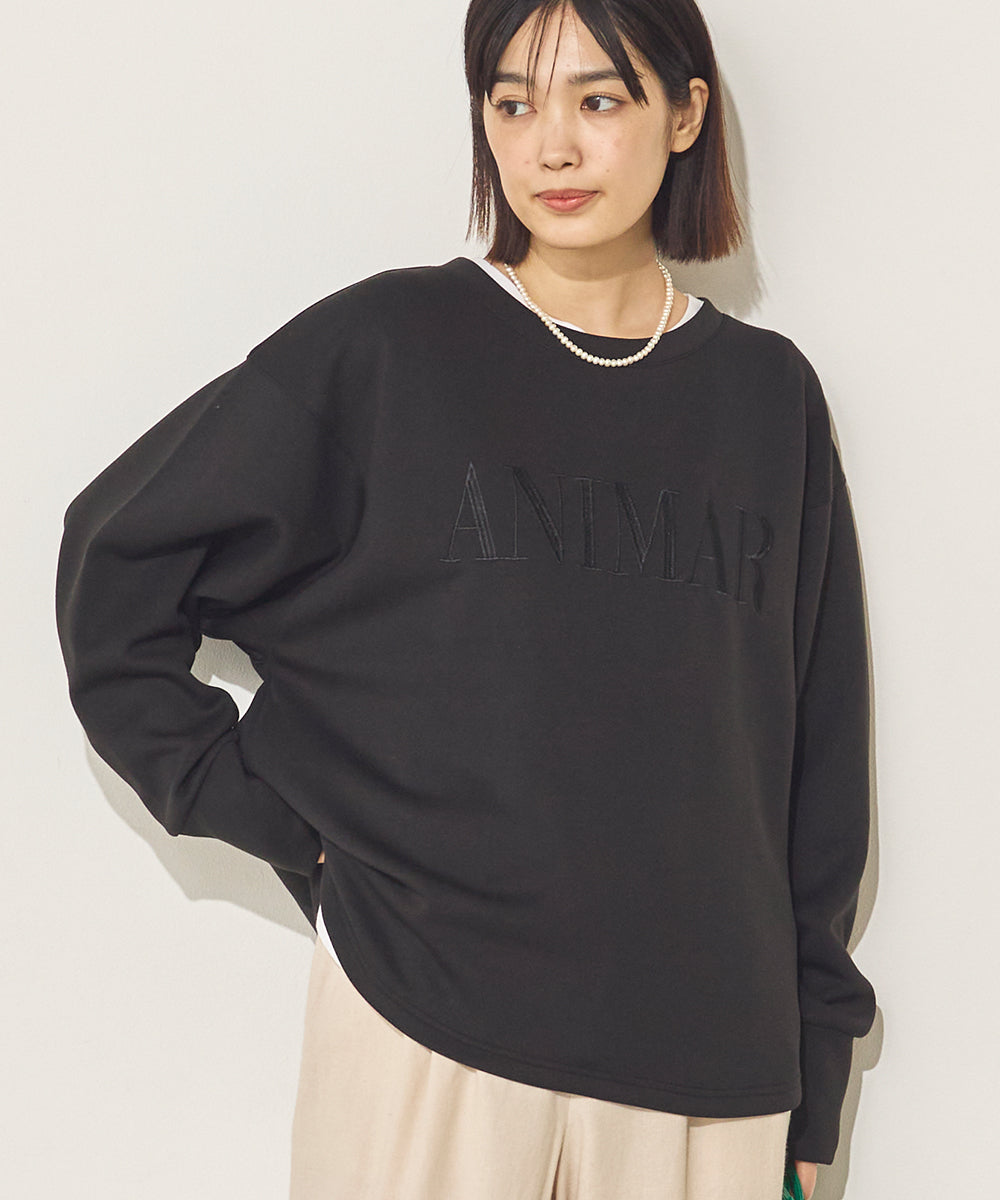 ソフトダンボールニット刺繍ロゴプルオーバー[11040-6136]
