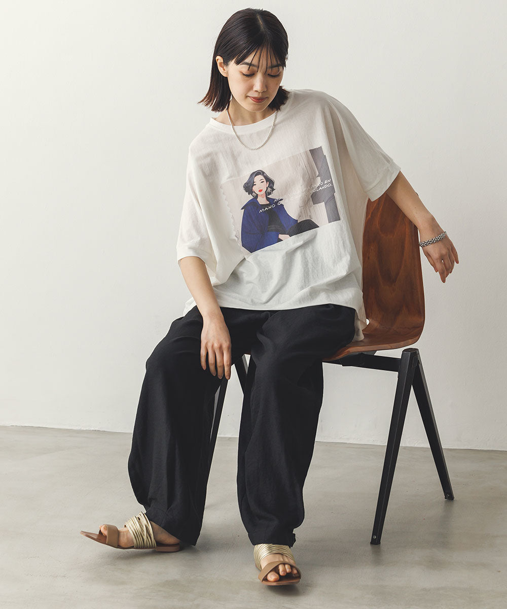リネンライク気流染め裾タック2wayボリュームパンツ[1125-1001] – Sans