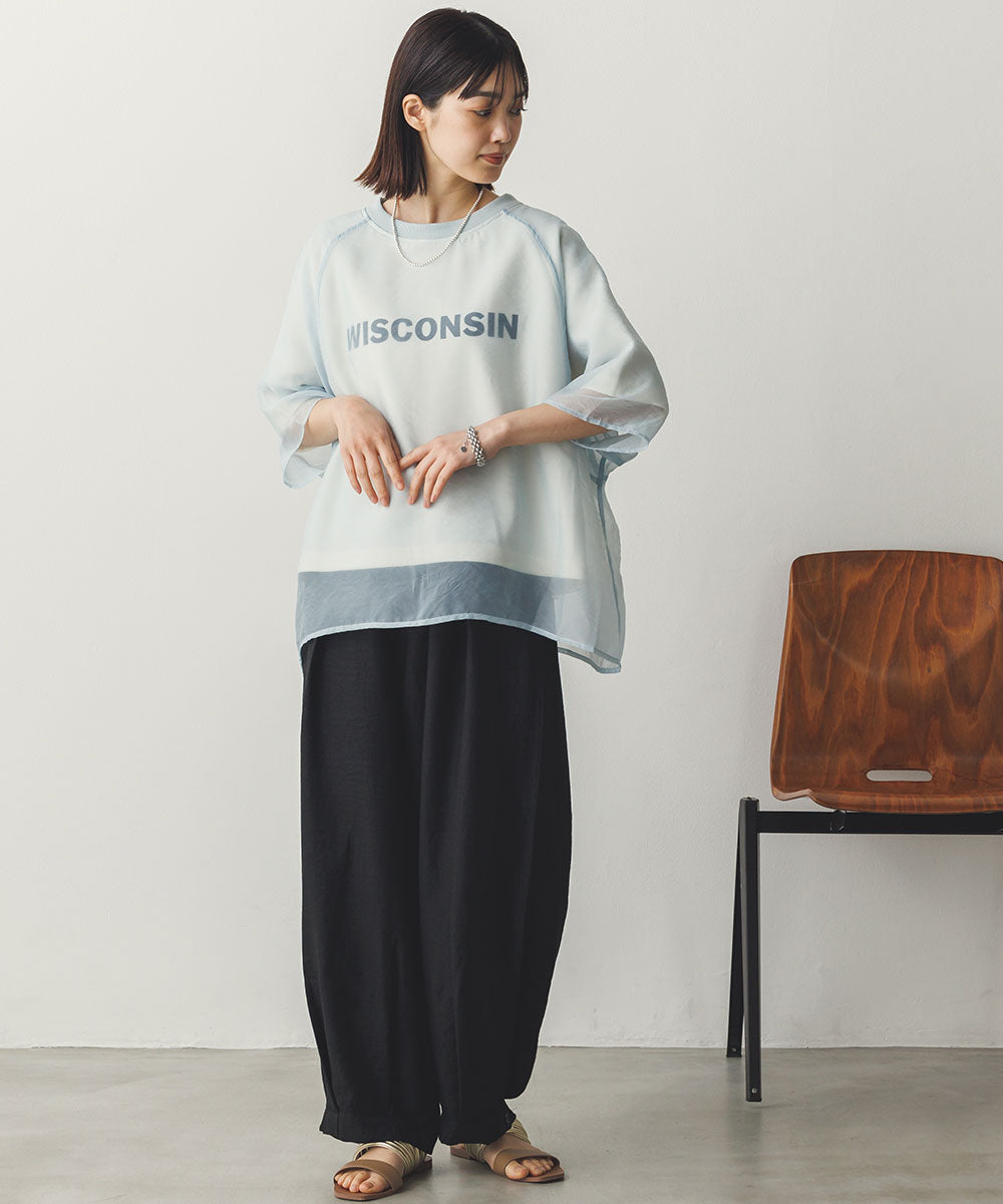 リネンライク気流染め裾タック2wayボリュームパンツ[1125-1001] – Sans