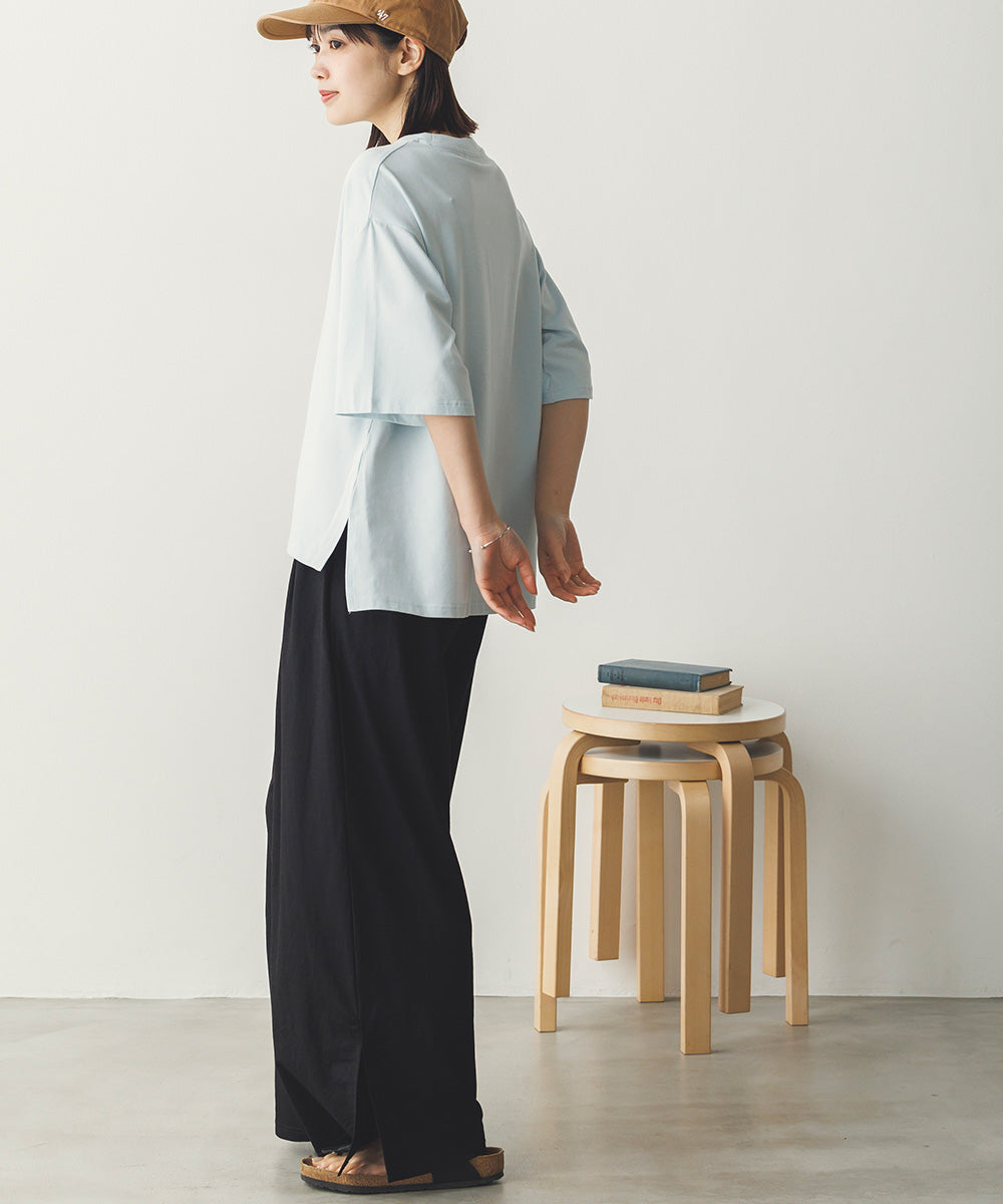 接触冷感ギャザータックワイドパンツ[1125-1002]