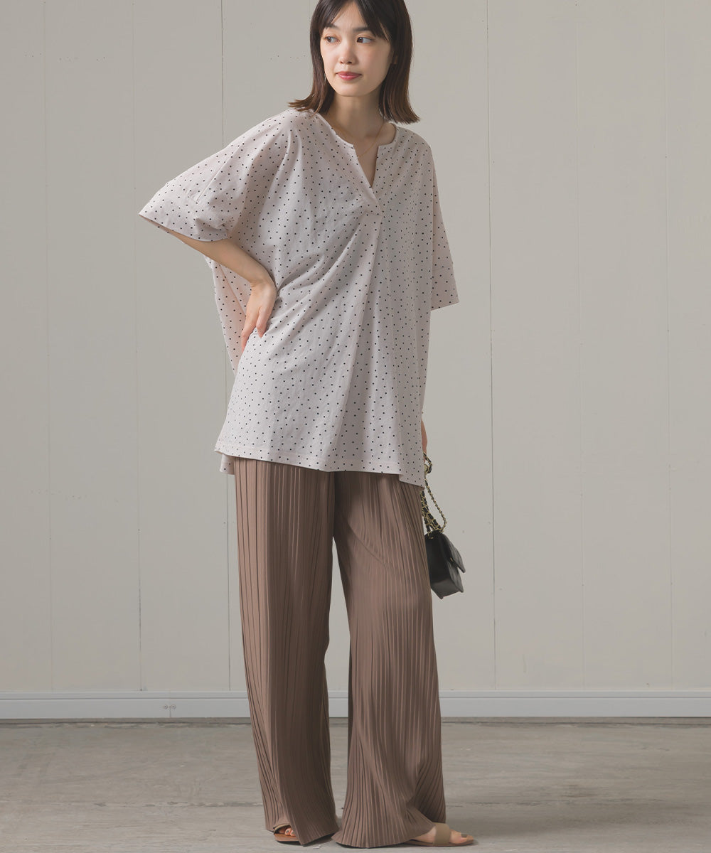 接触冷感キーネック半袖プルオーバー[1125-6104] – Sans Souci 34＋