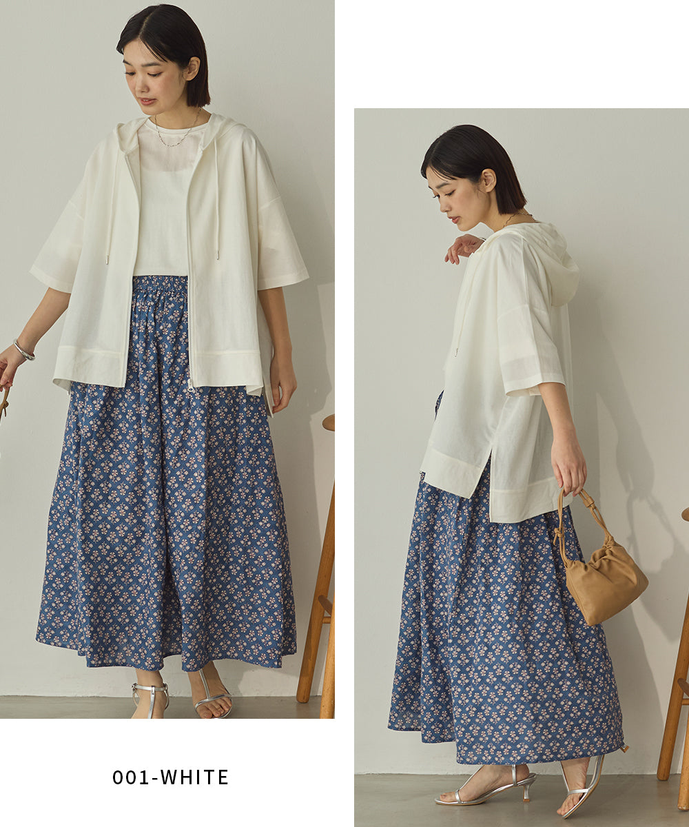 接触冷感オーバーサイズジップパーカー[1125-6106]