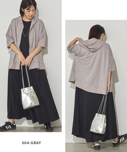 接触冷感オーバーサイズジップパーカー[1125-6106]