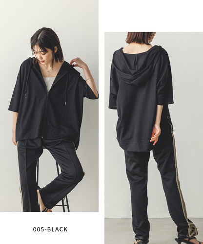 接触冷感オーバーサイズジップパーカー[1125-6106]