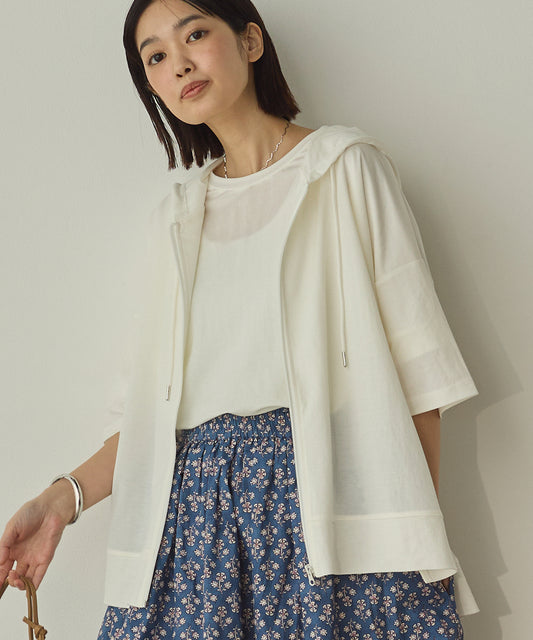 接触冷感オーバーサイズジップパーカー[1125-6106]