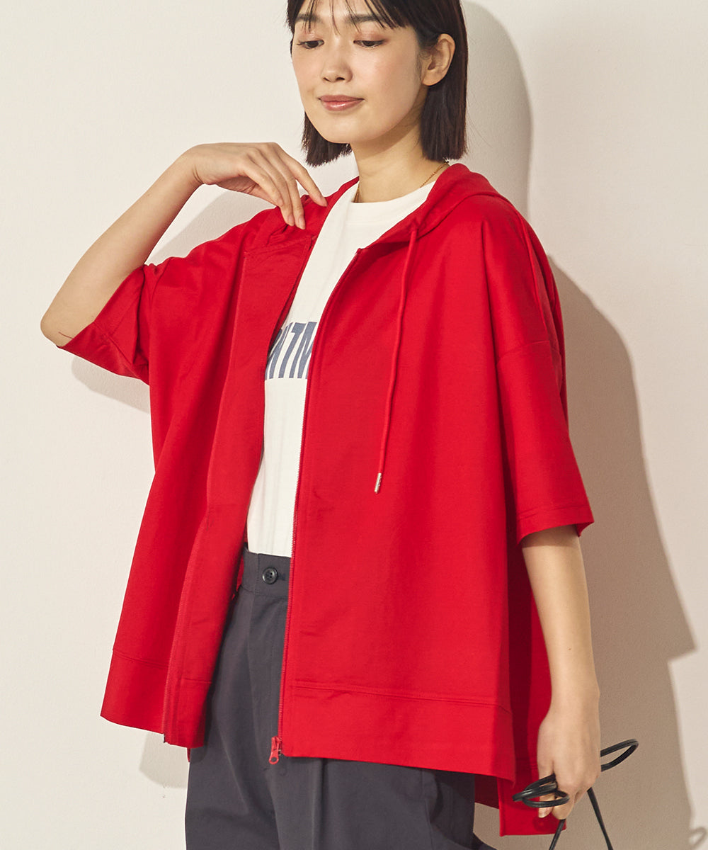 接触冷感オーバーサイズジップパーカー[1125-6106]