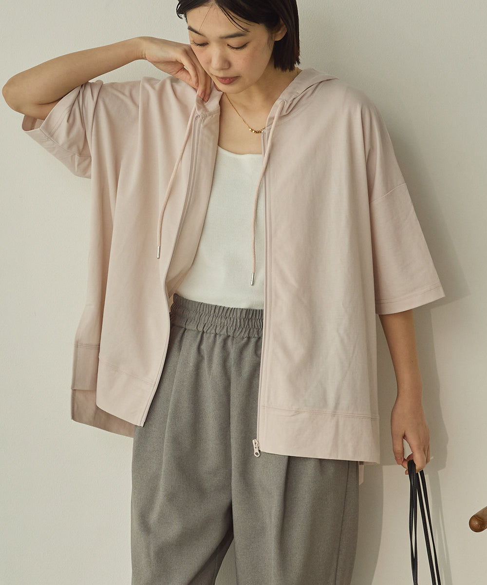 接触冷感オーバーサイズジップパーカー[1125-6106]