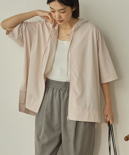 接触冷感オーバーサイズジップパーカー[1125-6106]