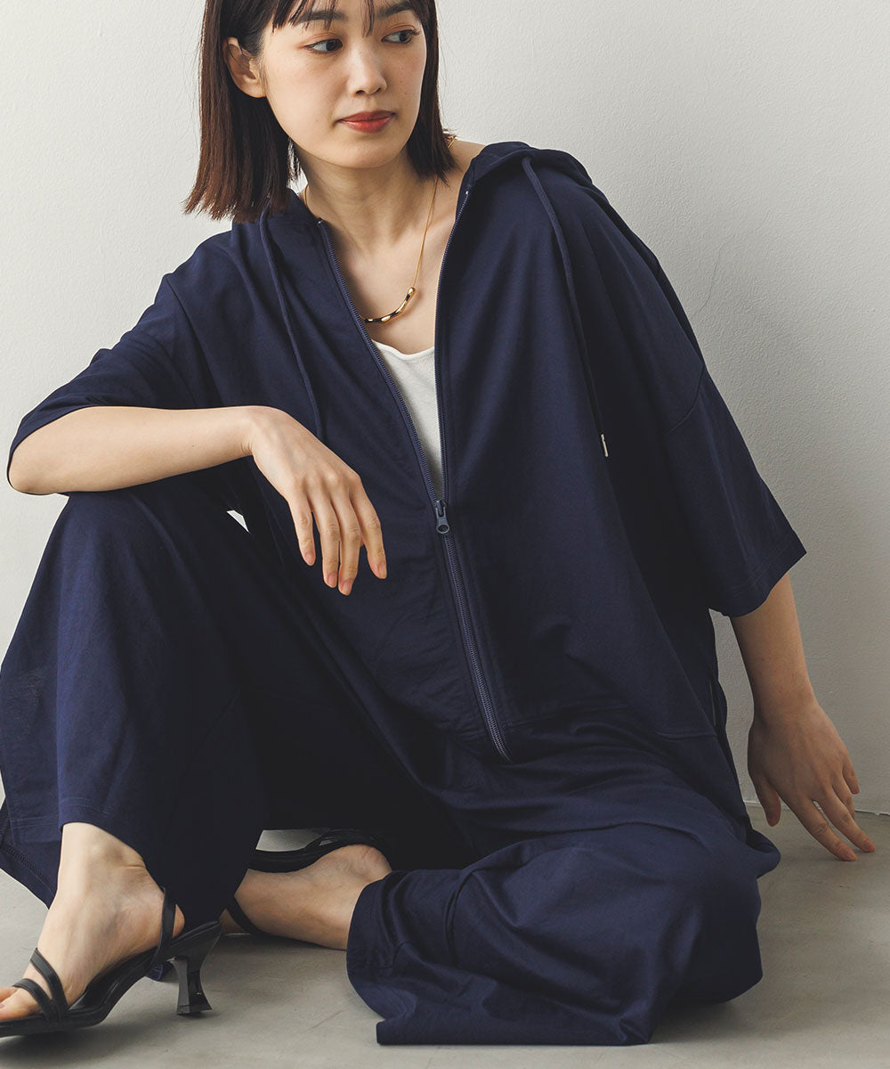 接触冷感オーバーサイズジップパーカー[1125-6106]