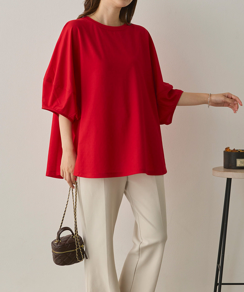 【接触冷感】・【UVカット】バウンスカフスプルオーバー UVカット ハイネック 長袖インナー 接触冷感 吸水速乾 紫外線