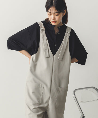 接触冷感バンドカラー裾ラウンドシャツ[1125-6110]