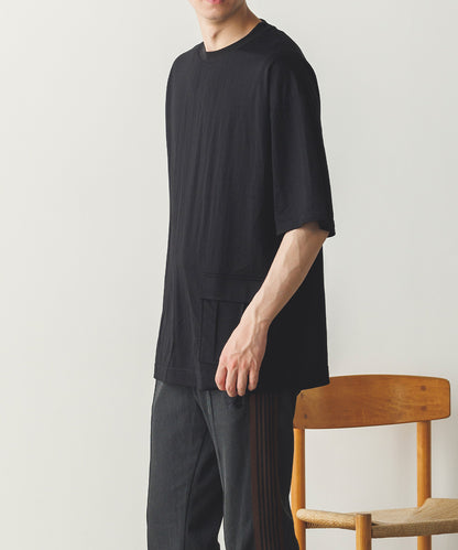 メンズ接触冷感レーヨンナイロンサイドポケットTシャツ[1125-6111]