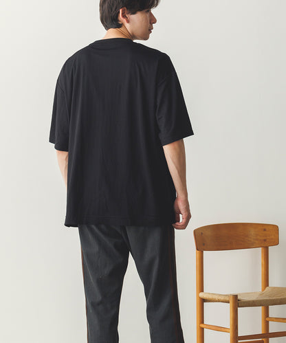 メンズ接触冷感レーヨンナイロンサイドポケットTシャツ[1125-6111]