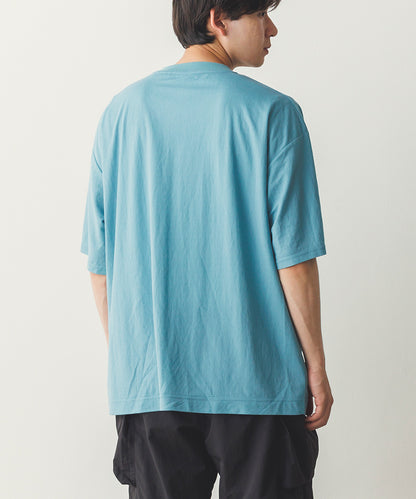 メンズ接触冷感レーヨンナイロンサイドポケットTシャツ[1125-6111]