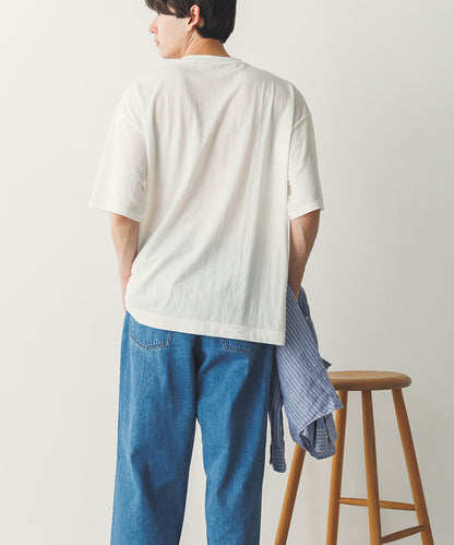 メンズ接触冷感レーヨンナイロンサイドポケットTシャツ[1125-6111]