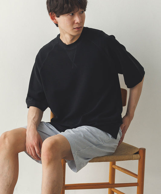メンズリップルダブルフェイスラグランTシャツ[1125-6115]