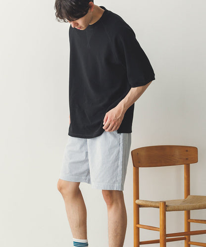 メンズリップルダブルフェイスラグランTシャツ[1125-6115]