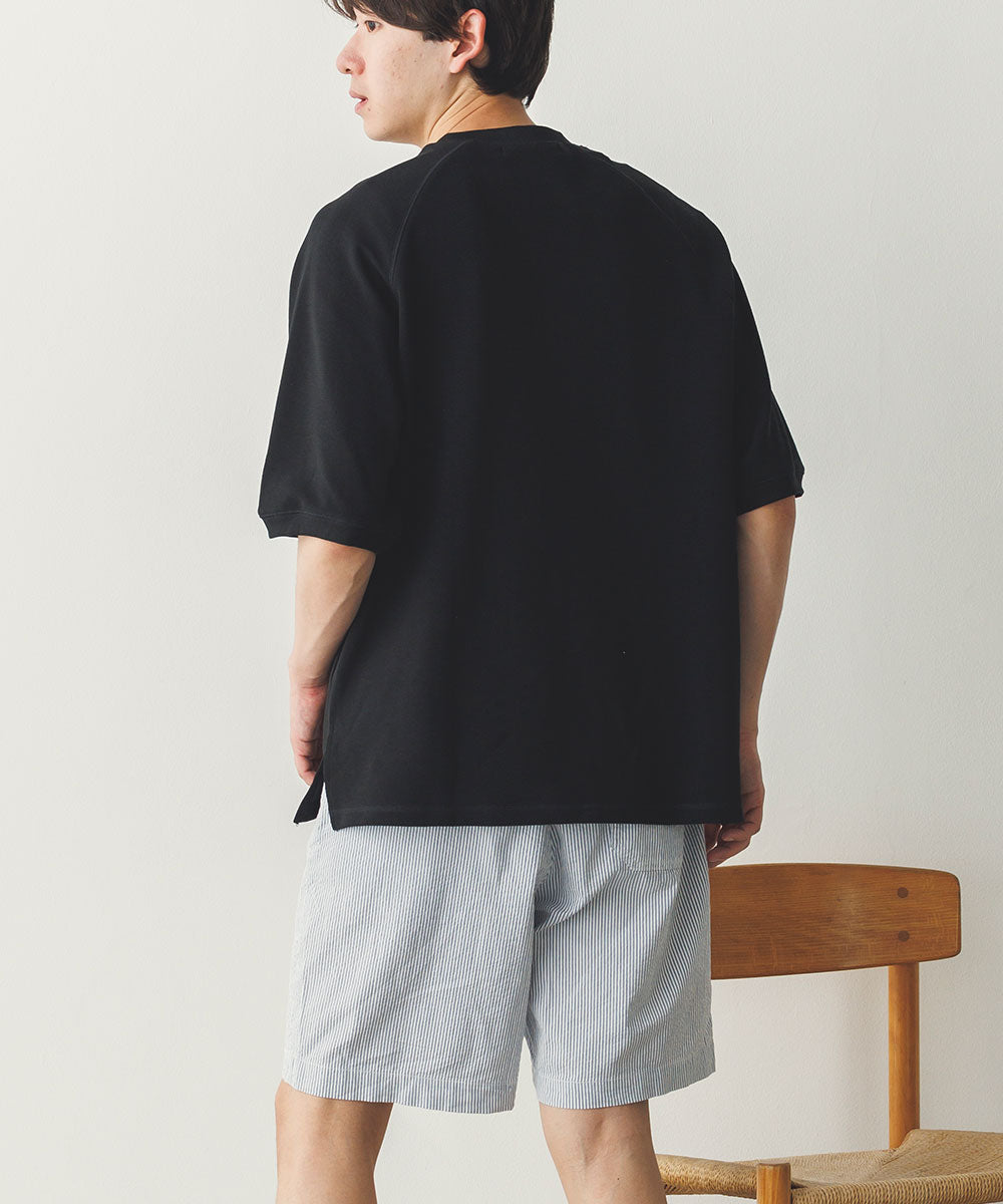 メンズリップルダブルフェイスラグランTシャツ[1125-6115]