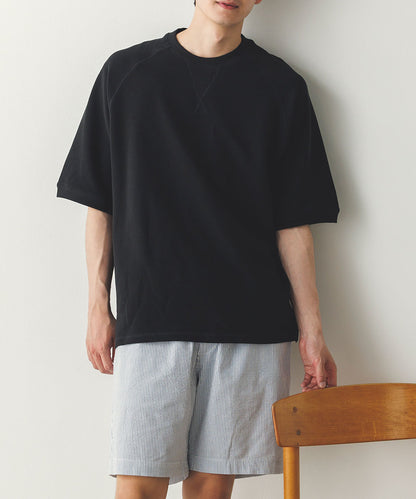 メンズリップルダブルフェイスラグランTシャツ[1125-6115]