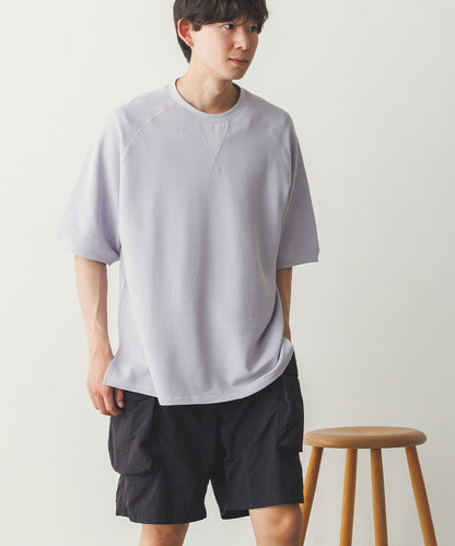 メンズリップルダブルフェイスラグランTシャツ[1125-6115]