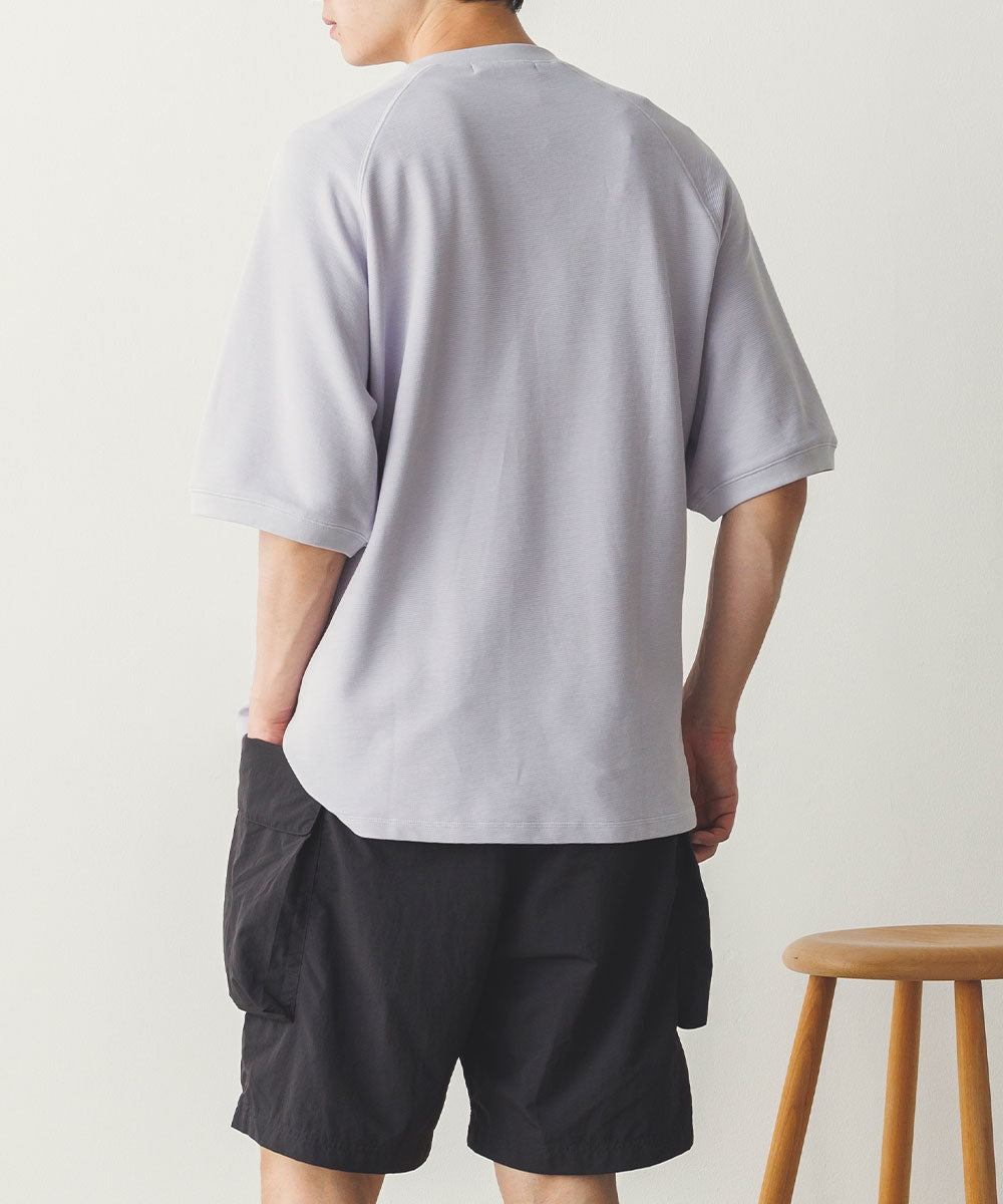 メンズリップルダブルフェイスラグランTシャツ[1125-6115]