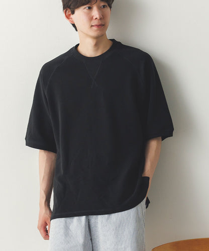 メンズリップルダブルフェイスラグランTシャツ[1125-6115]