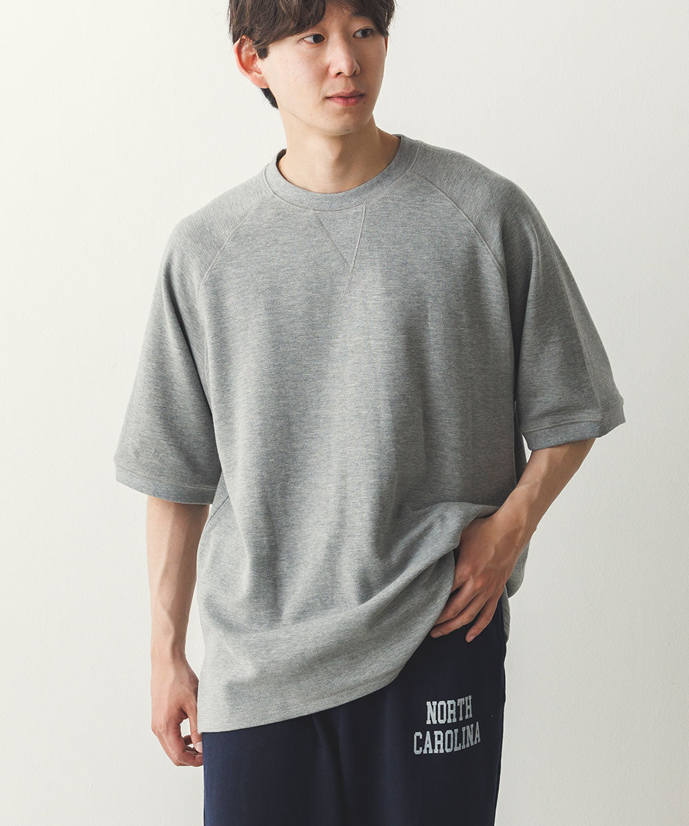 メンズリップルダブルフェイスラグランTシャツ[1125-6115]
