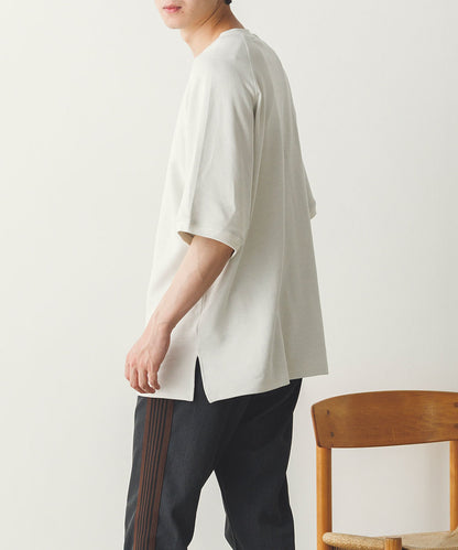 メンズリップルダブルフェイスラグランTシャツ[1125-6115]