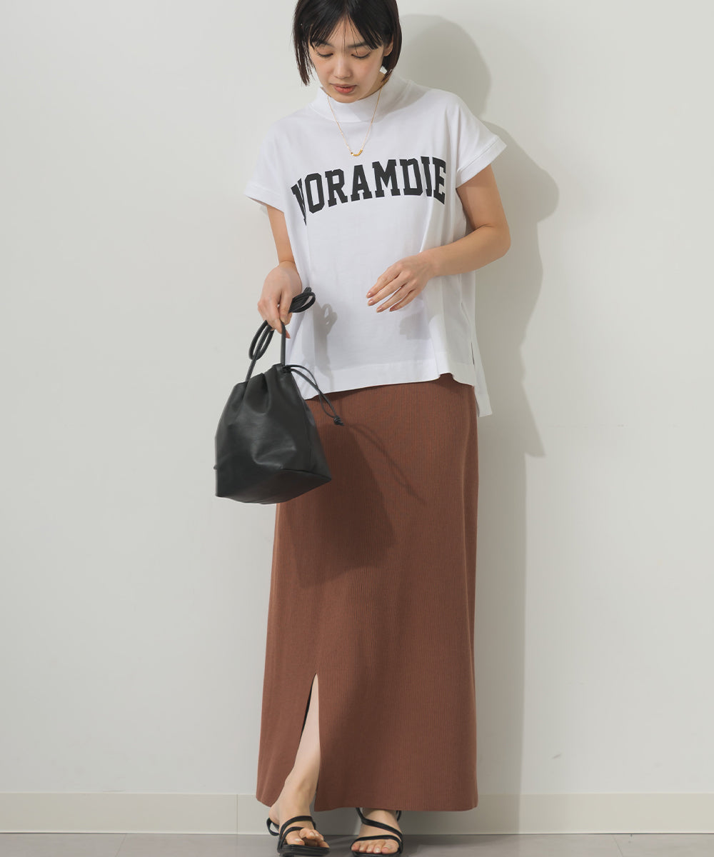 コットンベア天竺フレンチスリーブロゴTシャツ[1125-6120]